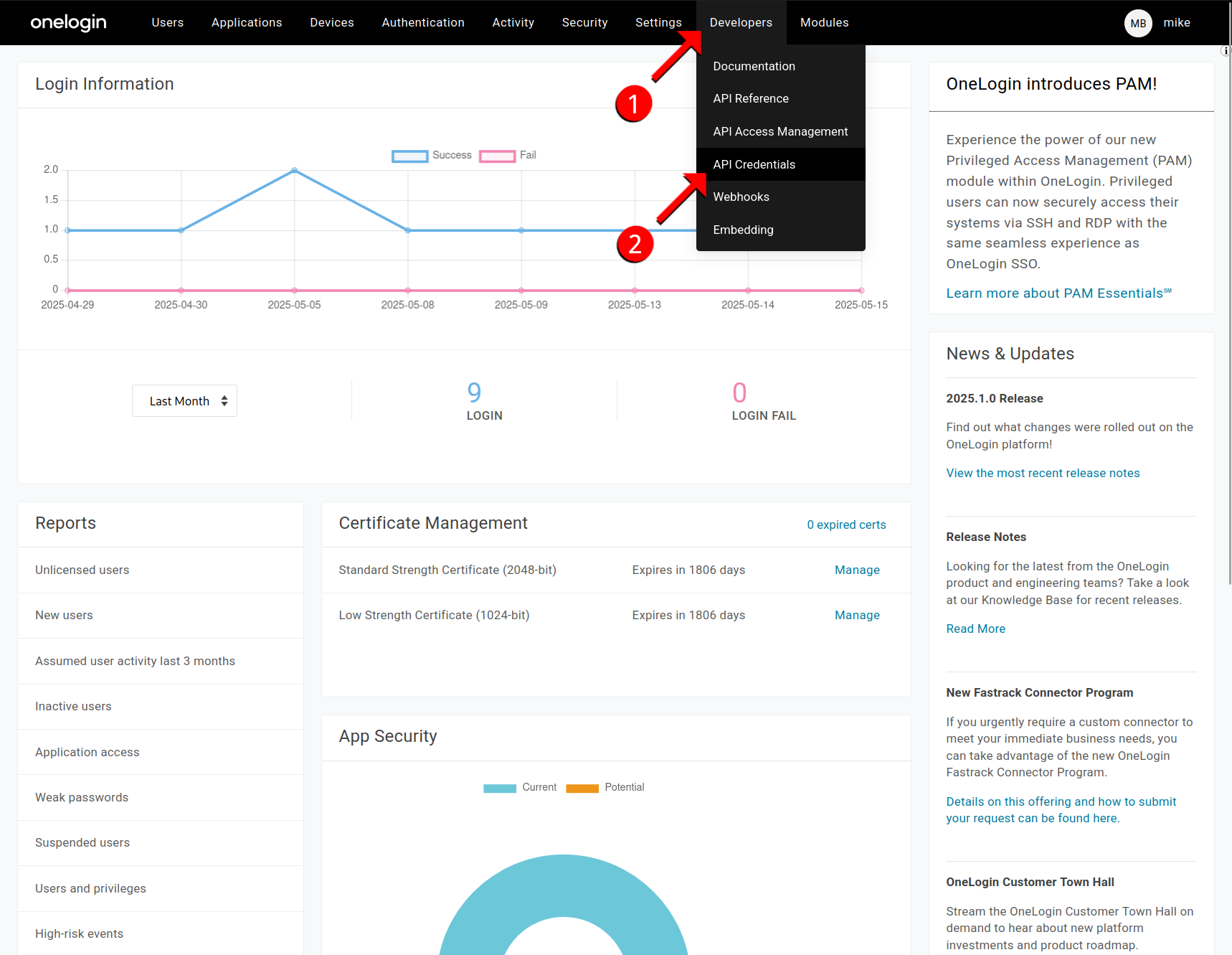 navigate to developers > api credentials
