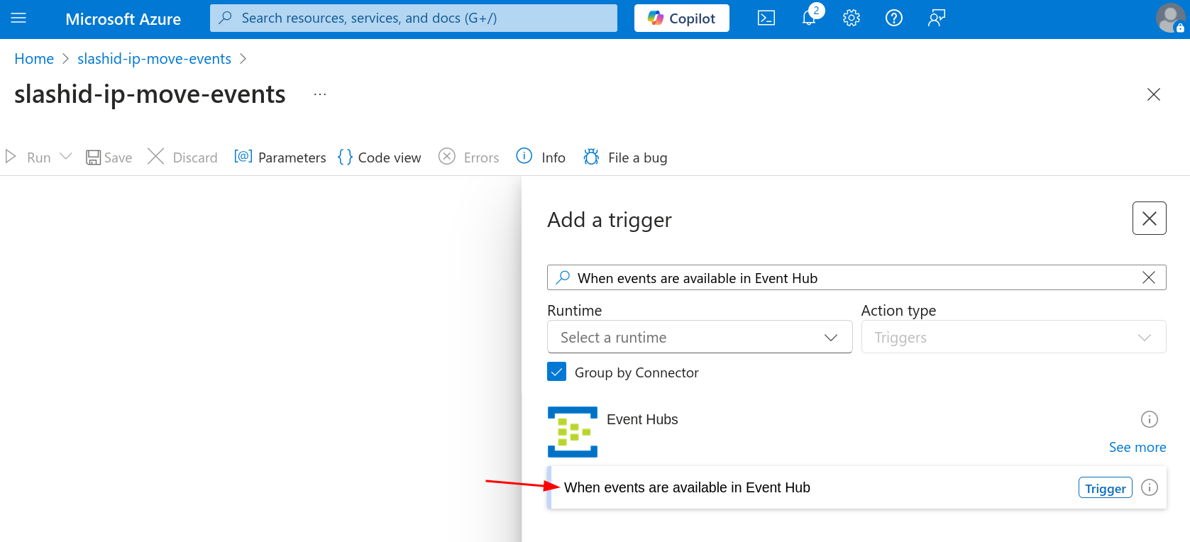 Add a trigger to the Logic App