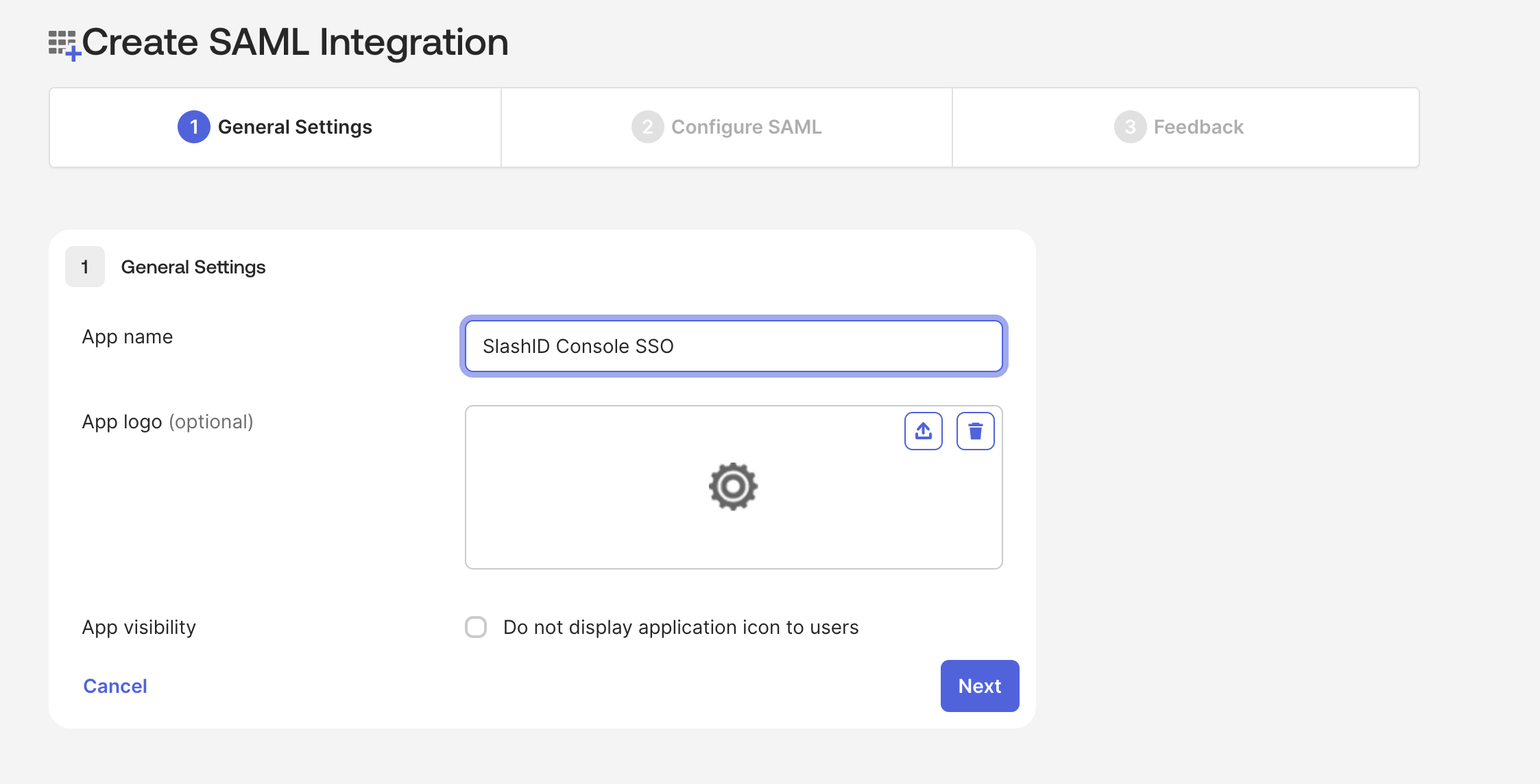 Okta - Name SAML application