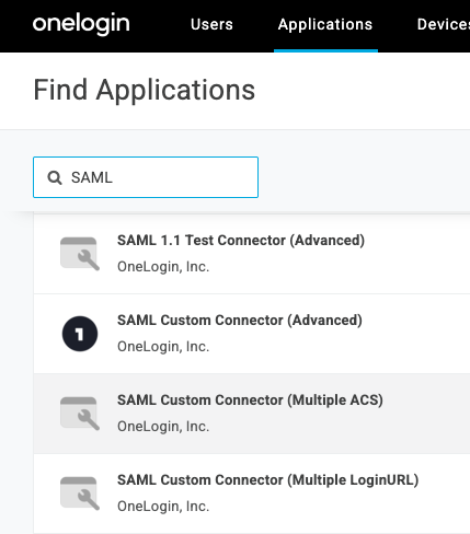 OneLogin - SAML Custom Connector